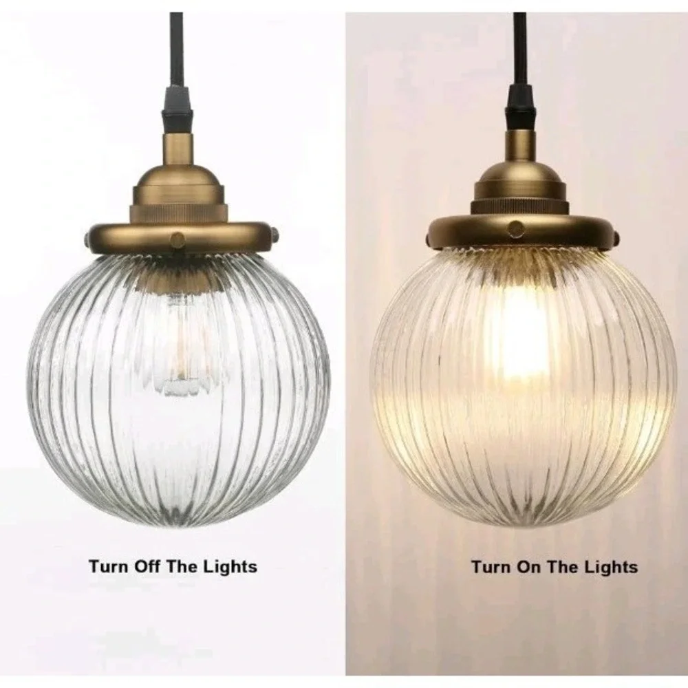 Yosoan 1-Light Vintage Kitchen Hanging Pendant Light Fixture, Single Hardwire...